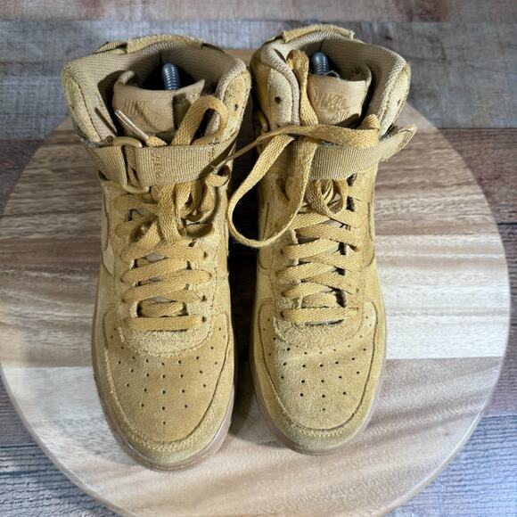 Nike Air Force Shoes Youth Kids 6Y Fits Women 7.5-8 Suede Tan 1 High LV8 Lace Up - Picture 5 of 12